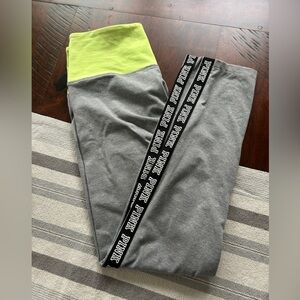 VS PINK Neon Green Cotton Yoga Leggings Large